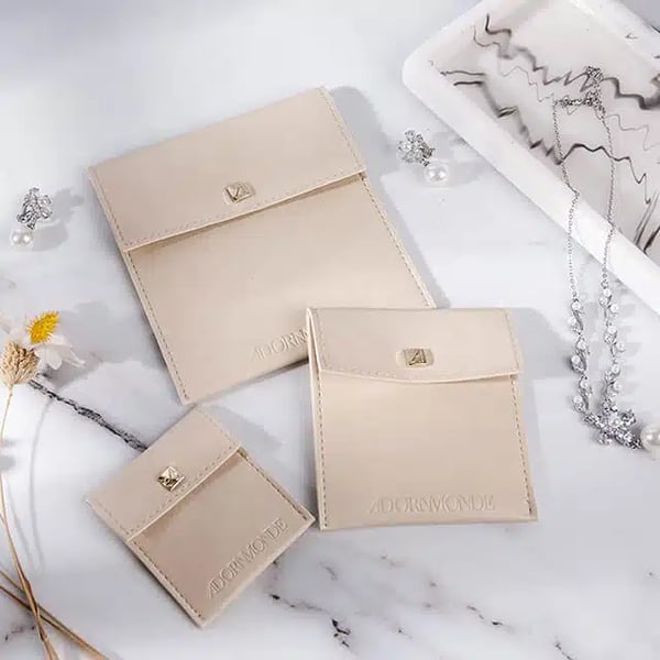 Custom Leather Snap Button Pouch