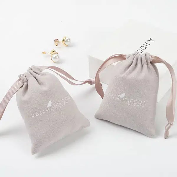 Custom Linen Ribbon Pouch