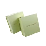 two custom luxury green magnetic flip boxes in the closed state