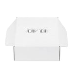the back of the custom white mailer box