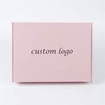 the front of the custom pink mailer box