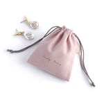 the front of one pink Microfiber Drawstring Pouch