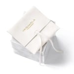 the front of one white Microfiber Envelope Center String Pouch