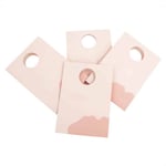 four custom paper bags with round die-cut handles