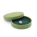 one custom round gift box with lid for jewelry with a necklace inside