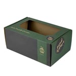 the custom corrugated roll end tuck top box with window from the side angle