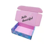 the pink inside of the custom rectangle corrugated roll end tuck top box