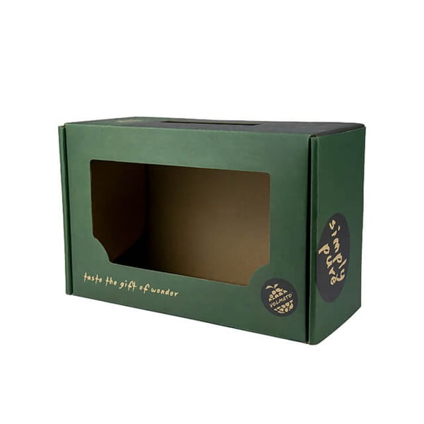 Custom Corrugated Roll end tuck top box with window