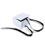 one white custom wholesale ribbon closure box in the close state