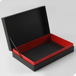 the custom wholesale rigid box with hinged lid in its open state