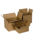 three custom wholesale shipping cartons with open state