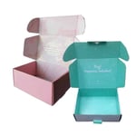 two custom tuck top makeup skincare mailer boxes with open state display