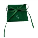 the front of one green Custom Velvet Envelope Center String Pouch