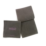 the inside and front of two grey Custom Velvet Envelope Pouches